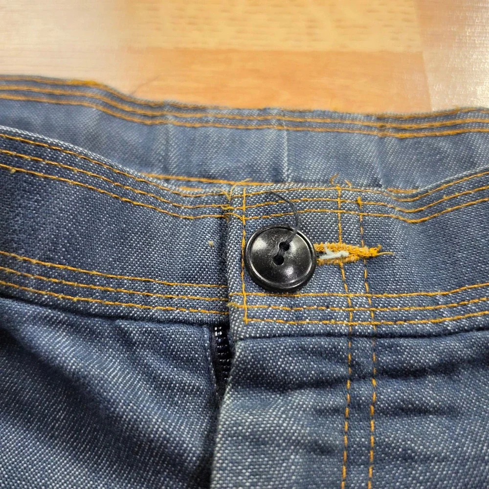 Vintage Levis Jeans Men 36x32 Blue Orange Tab Wide Leg Scovill Zip Pants 70s